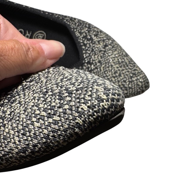 Rothy's Womens 8 The Point Metallic Ballet Flats Black Knit Stary Night Retired - Picture 3 of 10